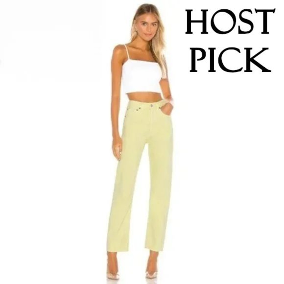NWT Agolde 90s mid rise loose fit jeans limoncello